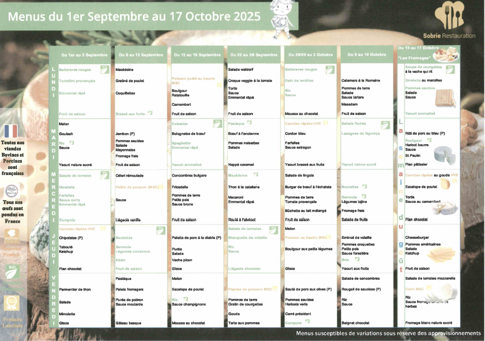 découvrez le menu spécial du 17 septembre 2025, composé de plats savoureux et de recettes de saison. idéal pour régaler vos convives lors d'un repas unique ou d'un événement particulier.