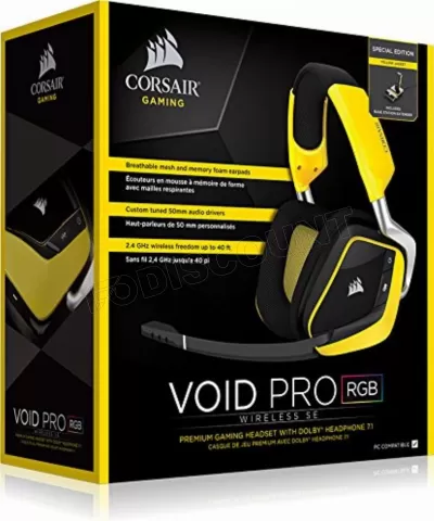 découvrez le casque gaming corsair void pro rgb wireless : un son immersif, un confort optimal et une liberté sans fil pour une expérience de jeu ultime.